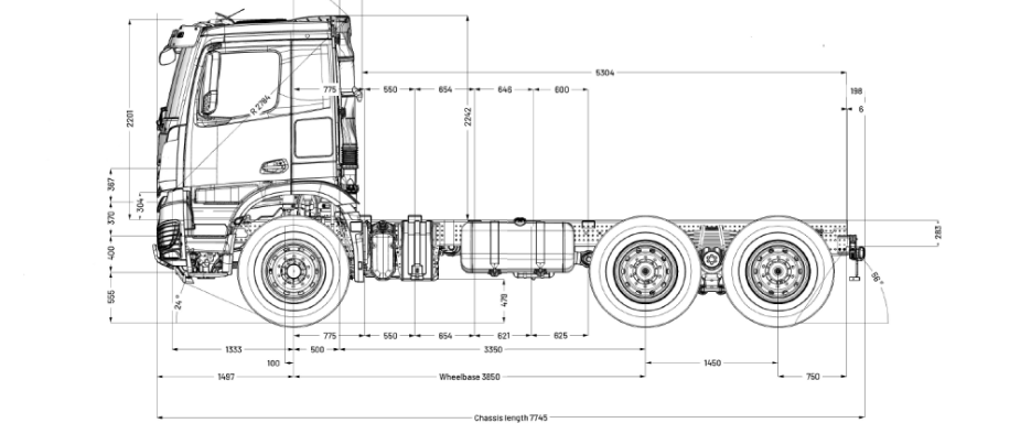Dimensiones de camiones Arocs 3351K -2 - DIVEMOTOR