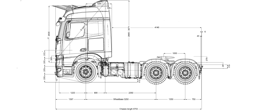 Dimensiones de camiones New Actros 2648 -2 - DIVEMOTOR